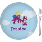 Girl Flying on a Dragon 8" Glass Appetizer / Dessert Plates - Single or Set (Personalized)