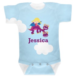 Girl Flying on a Dragon Baby Bodysuit 0-3 (Personalized)