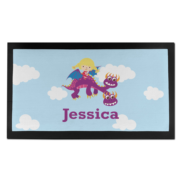 Custom Girl Flying on a Dragon Bar Mat - Small (Personalized)