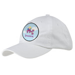 Girl Flying on a Dragon Baseball Cap - White (Personalized)