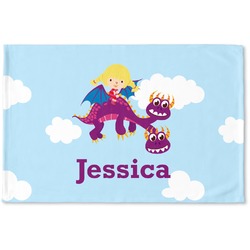 Girl Flying on a Dragon Woven Mat (Personalized)
