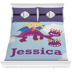 Girl Flying on a Dragon Comforter Set - Full / Queen (Personalized)