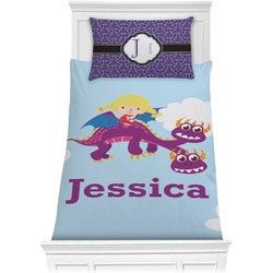 Girl Flying on a Dragon Comforter Set - Twin (Personalized)