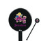 Girl Flying on a Dragon Black Plastic 5.5" Stir Stick - Round - Closeup