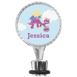 Girl Flying on a Dragon Wine Bottle Stopper (Personalized)