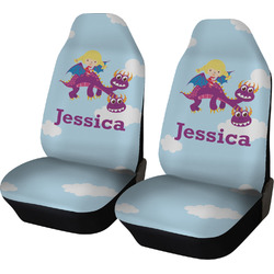 Girl Flying on a Dragon Car Seat Covers (Set of Two) (Personalized)