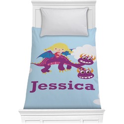 Girl Flying on a Dragon Comforter - Twin XL (Personalized)