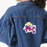 Girl Flying on a Dragon Twill Iron On Patch - Custom Shape - X-Large