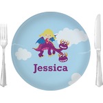 Girl Flying on a Dragon 10" Glass Lunch / Dinner Plates - Single or Set (Personalized)