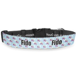 Girl Flying on a Dragon Deluxe Dog Collar - Small (8.5" to 12.5") (Personalized)