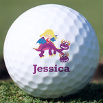 Girl Flying on a Dragon Golf Balls - Titleist Pro V1 - Set of 3 (Personalized)