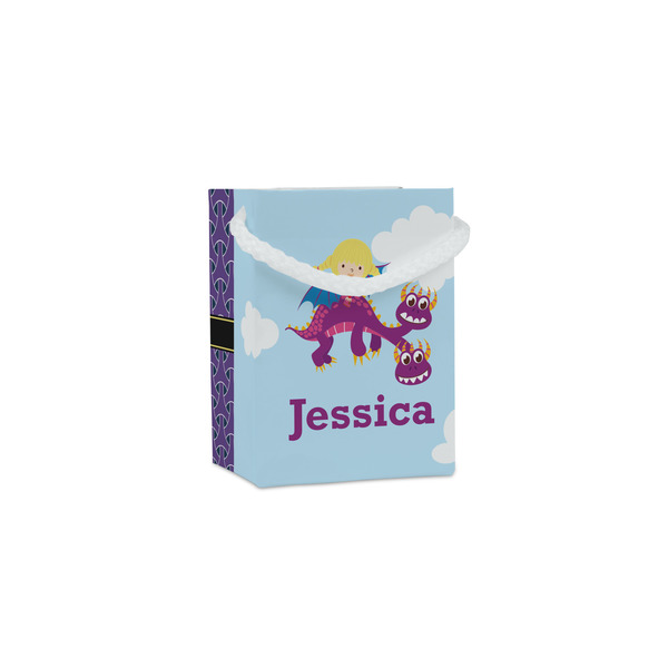 Custom Girl Flying on a Dragon Jewelry Gift Bags - Matte (Personalized)