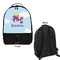 Girl Flying on a Dragon Large Backpack - Black - Front & Back View