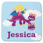 Girl Flying on a Dragon Memory Foam Bath Mat - 48"x48" (Personalized)