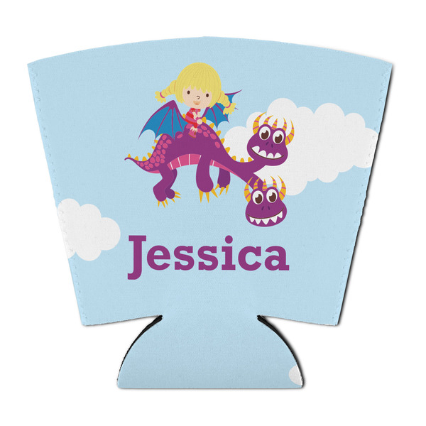 Custom Girl Flying on a Dragon Party Cup Sleeve - with Bottom (Personalized)