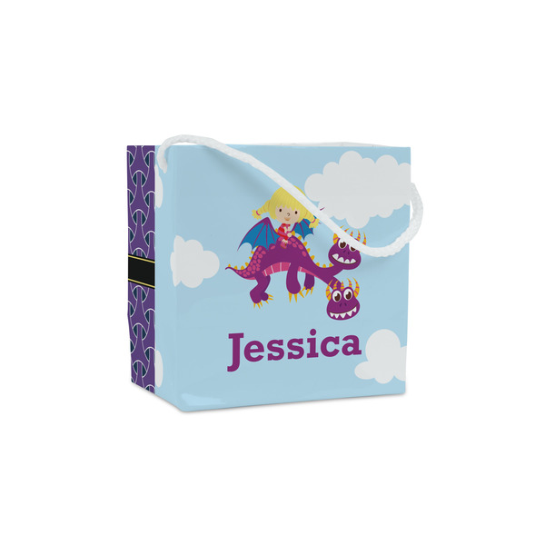 Custom Girl Flying on a Dragon Party Favor Gift Bags - Matte (Personalized)