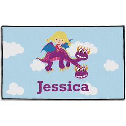Girl Flying on a Dragon Door Mat - 60"x36" (Personalized)