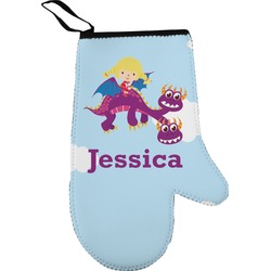 Girl Flying on a Dragon Oven Mitt (Personalized)