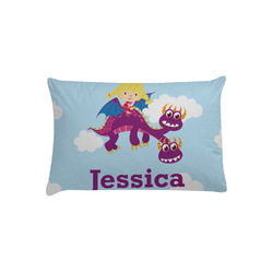 Girl Flying on a Dragon Pillow Case - Toddler (Personalized)