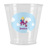 Girl Flying on a Dragon Plastic Shot Glass (Personalized)