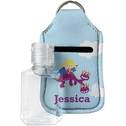 Girl Flying on a Dragon Hand Sanitizer & Keychain Holder (Personalized)