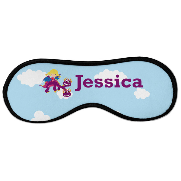 Custom Girl Flying on a Dragon Sleeping Eye Masks - Large (Personalized)