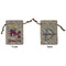 Girl Flying on a Dragon Small Burlap Gift Bag - Front and Back