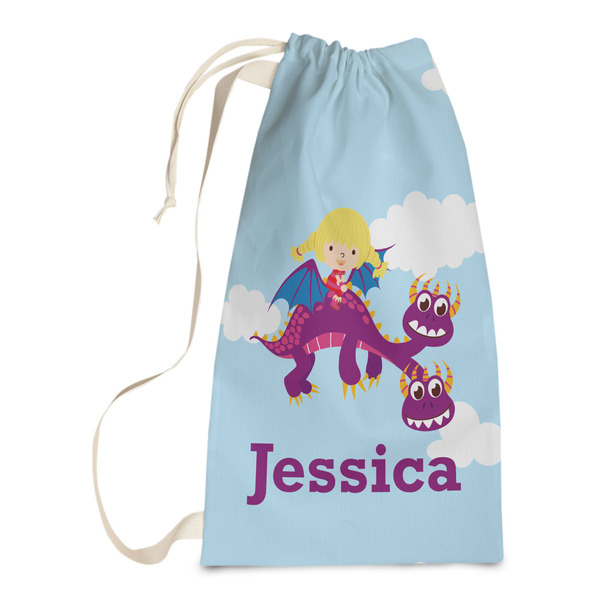 Custom Girl Flying on a Dragon Laundry Bags - Small (Personalized)