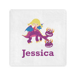 Girl Flying on a Dragon Cocktail Napkins (Personalized)