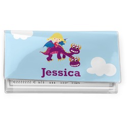 Girl Flying on a Dragon Vinyl Checkbook Cover (Personalized)