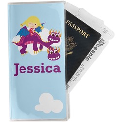 Girl Flying on a Dragon Travel Document Holder