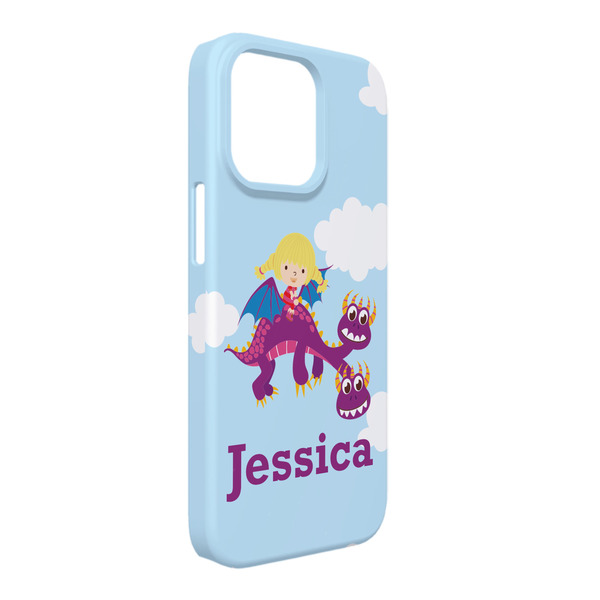 Custom Girl Flying on a Dragon iPhone Case - Plastic - iPhone 13 Pro Max (Personalized)