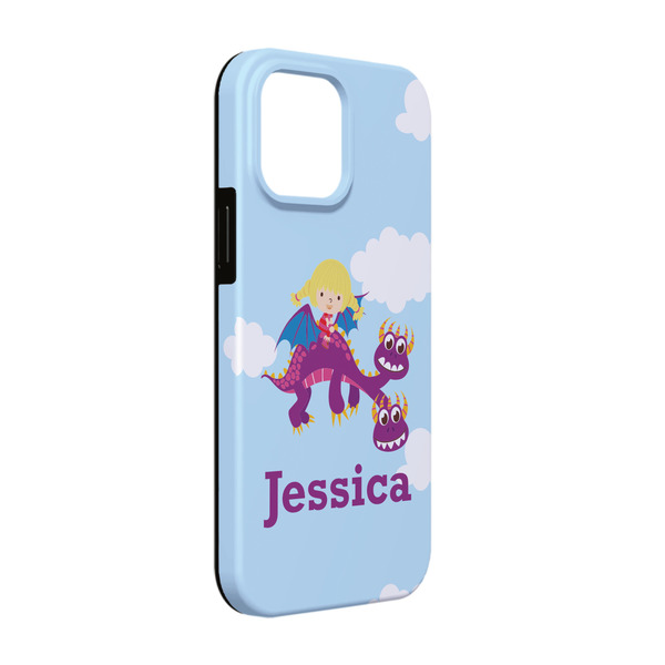 Custom Girl Flying on a Dragon iPhone Case - Rubber Lined - iPhone 13 (Personalized)
