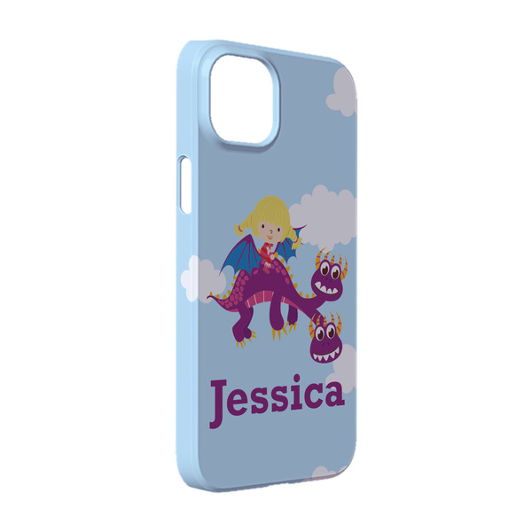 Custom Girl Flying on a Dragon iPhone Case - Plastic - iPhone 14 (Personalized)