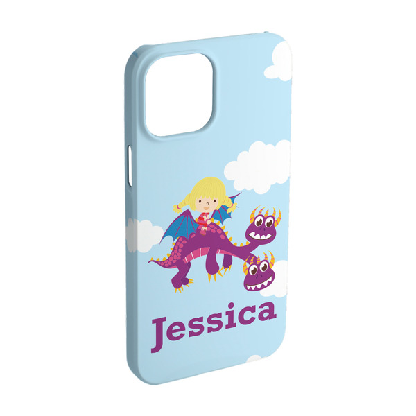 Custom Girl Flying on a Dragon iPhone Case - Plastic - iPhone 15 Pro (Personalized)