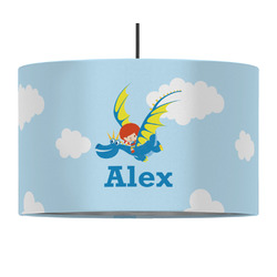 Flying a Dragon 12" Drum Pendant Lamp - Fabric (Personalized)