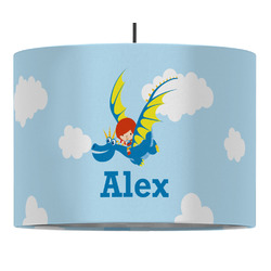 Flying a Dragon 16" Drum Pendant Lamp - Fabric (Personalized)