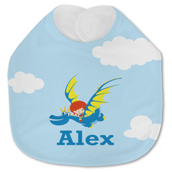 Flying a Dragon Jersey Knit Baby Bib w/ Name or Text
