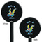 Flying a Dragon Black Plastic 5.5" Stir Stick - Double Sided - Round - Front & Back