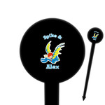 Flying a Dragon 6" Round Plastic Food Picks - Black - Single Sided (Personalized)