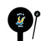 Flying a Dragon Black Plastic 6" Food Pick - Round - Closeup