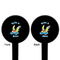 Flying a Dragon Black Plastic 6" Food Pick - Round - Double Sided - Front & Back