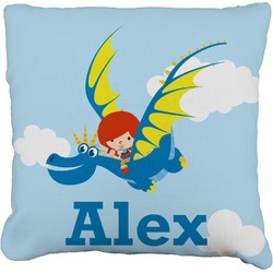 Flying a Dragon Faux-Linen Throw Pillow 16" (Personalized)