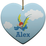 Flying a Dragon Heart Ceramic Ornament w/ Name or Text