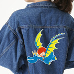 Flying a Dragon Twill Iron On Patch - Custom Shape - 3XL