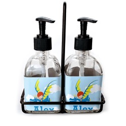 Flying a Dragon Glass Soap & Lotion Bottle Set (Personalized)