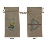 Flying a Dragon Large Burlap Gift Bag - Front & Back (Personalized)