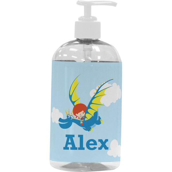 Custom Flying a Dragon Plastic Soap / Lotion Dispenser (16 oz - Large - White) (Personalized)