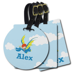 Flying a Dragon Plastic Luggage Tag (Personalized)
