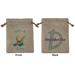 Flying a Dragon Medium Burlap Gift Bag - Front & Back (Personalized)